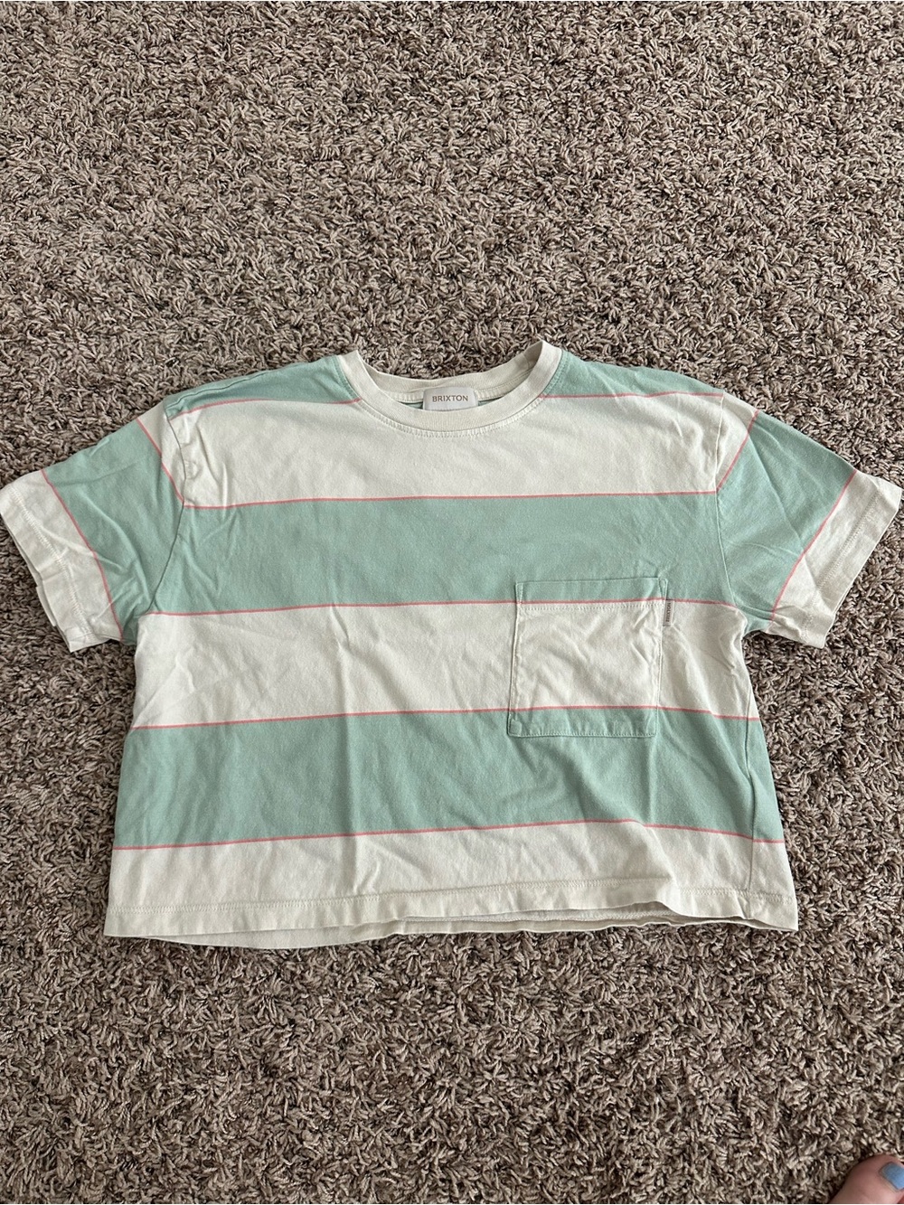 Brixton Striped CroppedPocket Tee